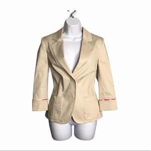 Birdie | Cream Floral Under-Trim Suit Jacket •